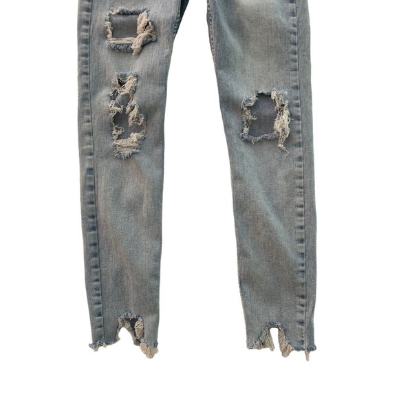 We The Free People Womens size 27 Light Wash Distressed Skinny Jeans Button Fly - Picture 6 of 10